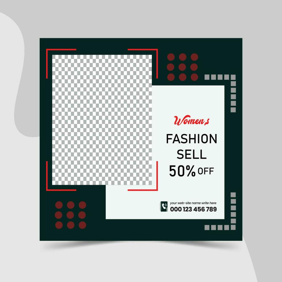 Fashion sale social media post and web banner template  design. vector
