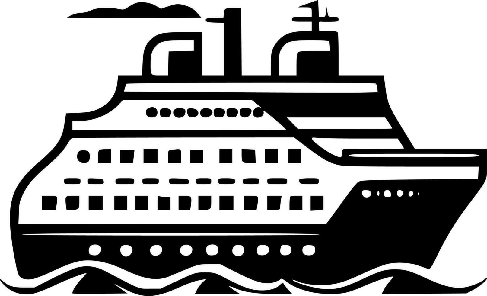 crucero - negro y blanco aislado icono - vector ilustración