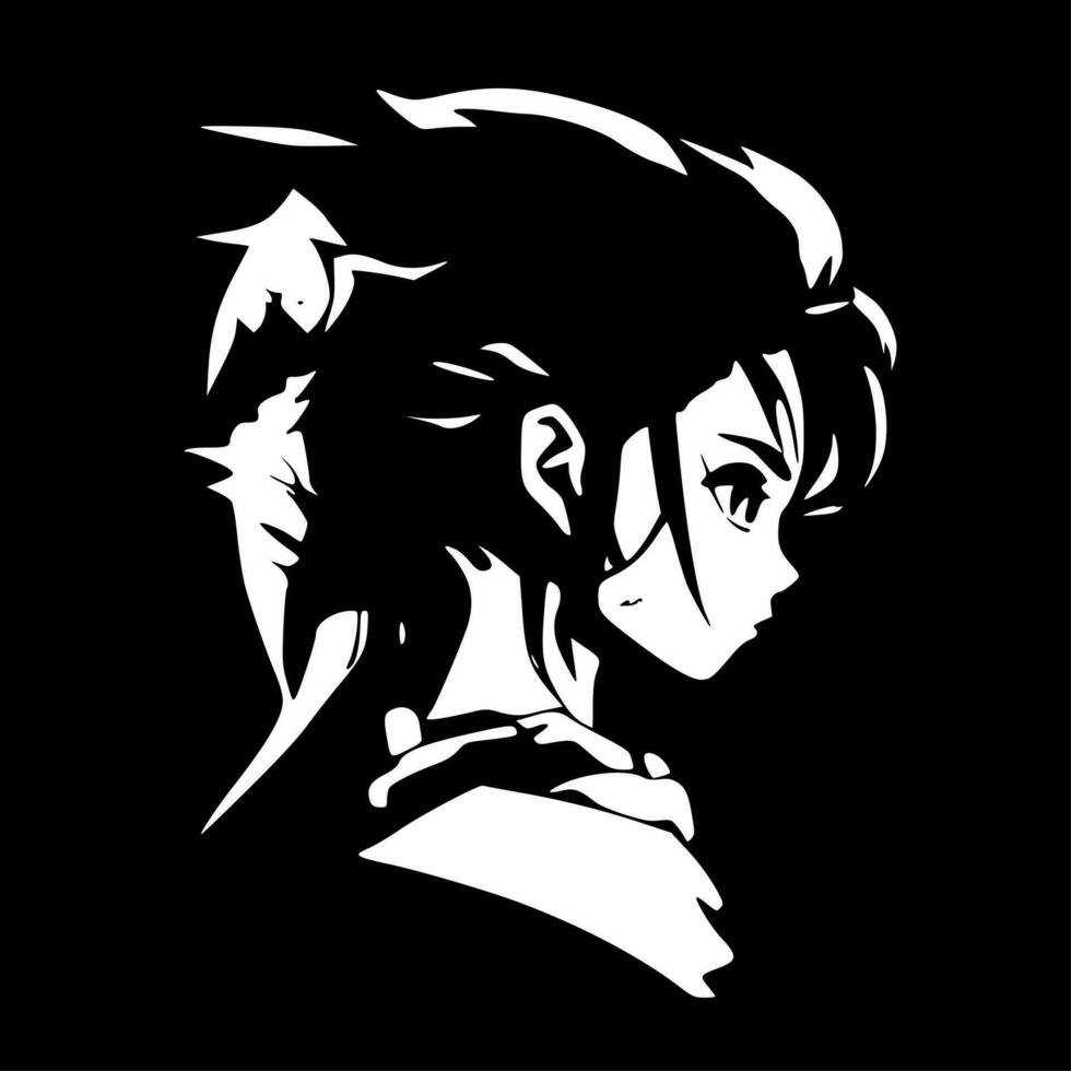 Anime - Black and White Isolated Icon - Vector illustration 23593495 Vector  Art at Vecteezy