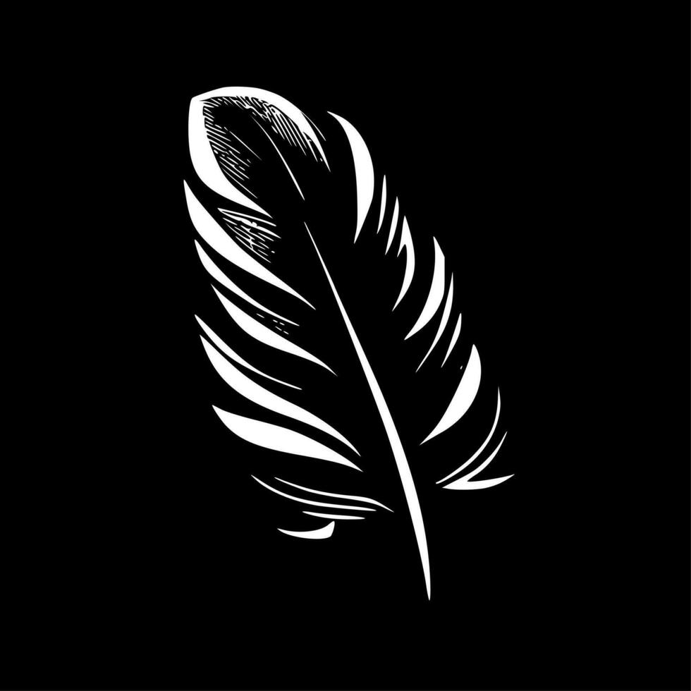 Feathers - Black and White Isolated Icon - Vector illustration