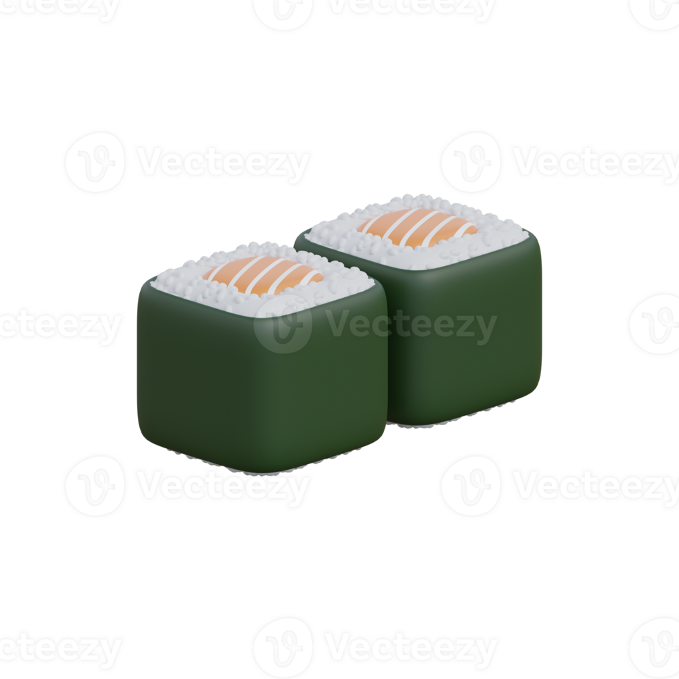 3d illustration of japanese food sushi icon png