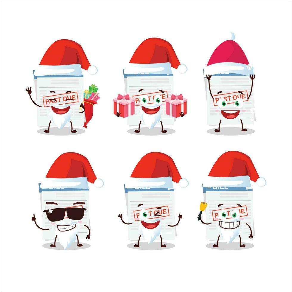 Santa Claus emoticons with bill paper cartoon character vector