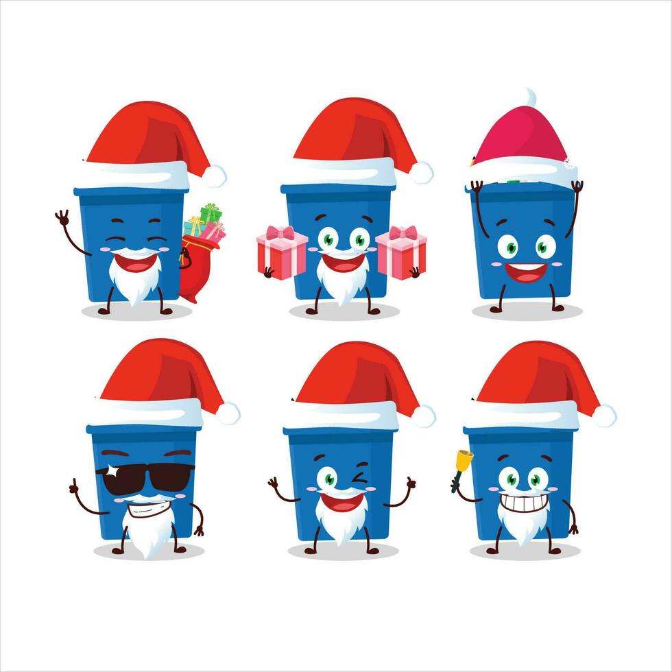 Santa Claus emoticons with office pencil stand cartoon character vector