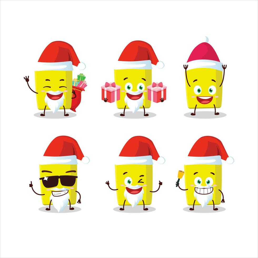 Santa Claus emoticons with yellow highlighter cartoon character vector