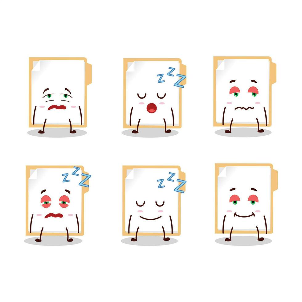 Cartoon character of brown manila folder with sleepy expression vector