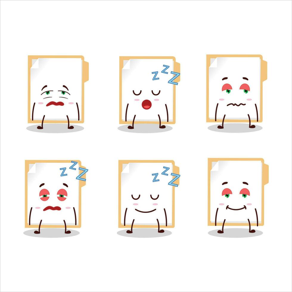 Cartoon character of brown manila folder with sleepy expression vector