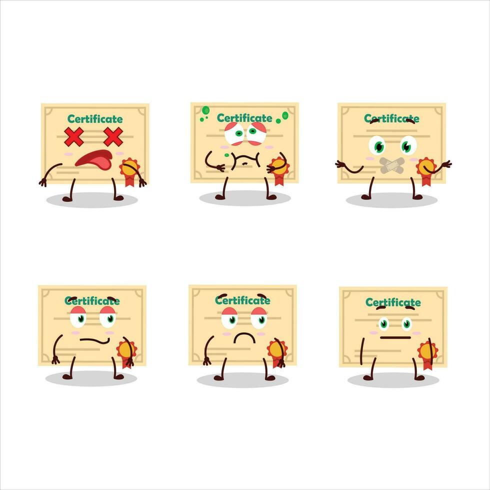 Certificate paper cartoon character with nope expression vector