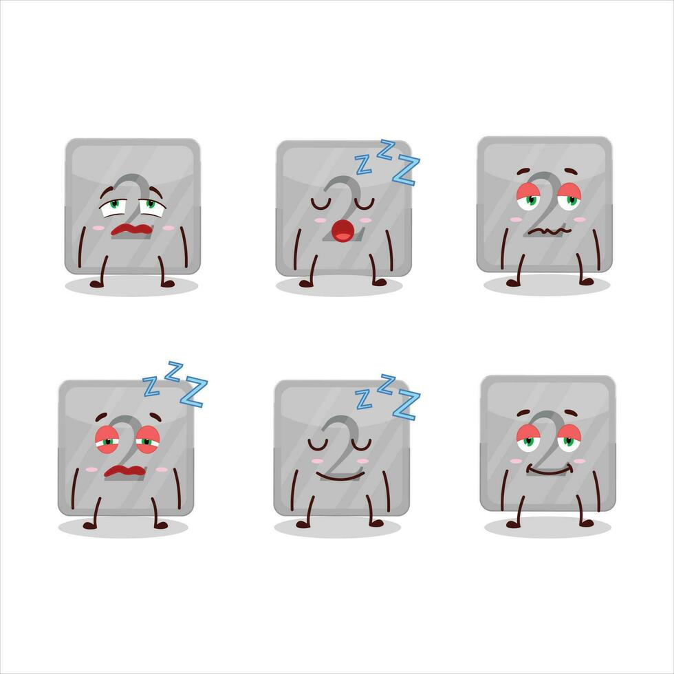 Cartoon character of silver first button with sleepy expression vector