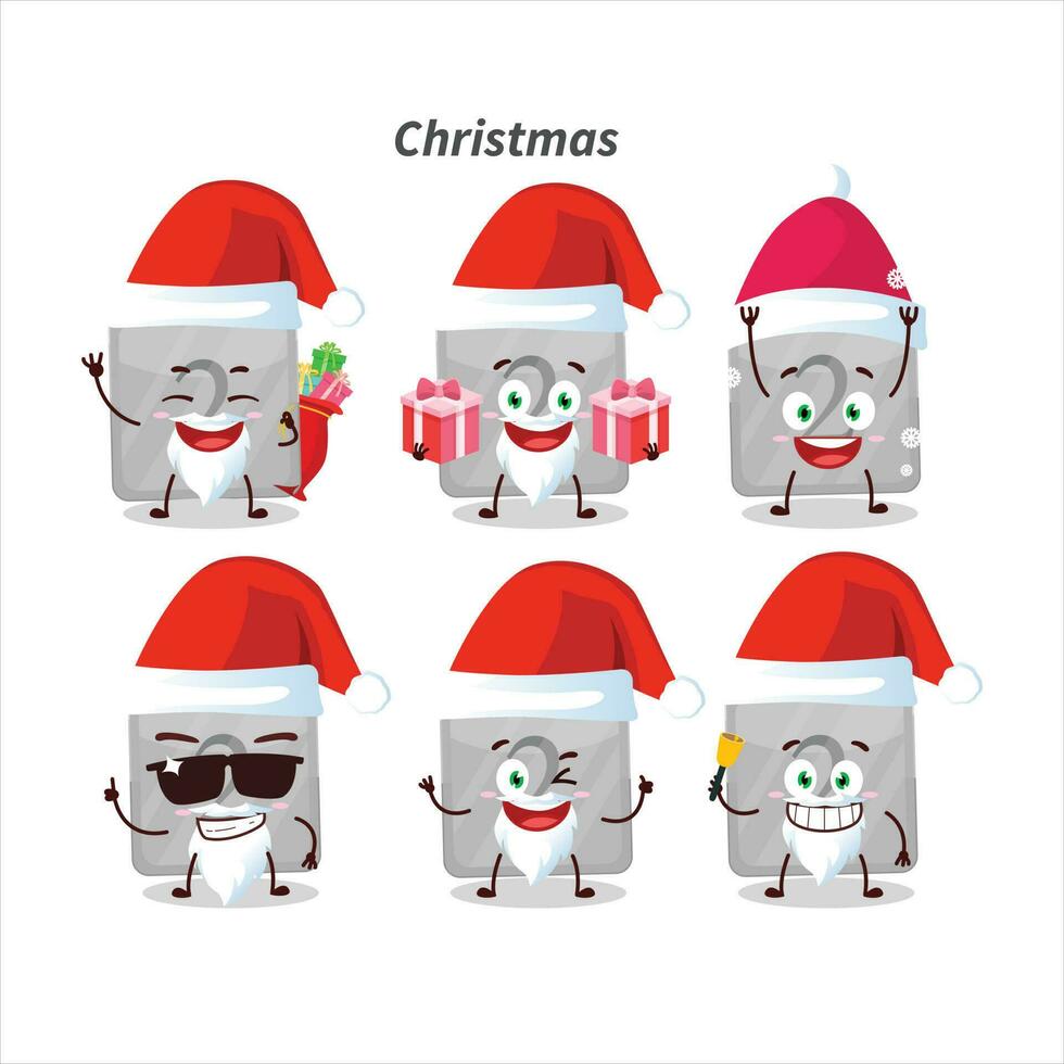 Papa Noel claus emoticones con plata primero botón dibujos animados personaje vector