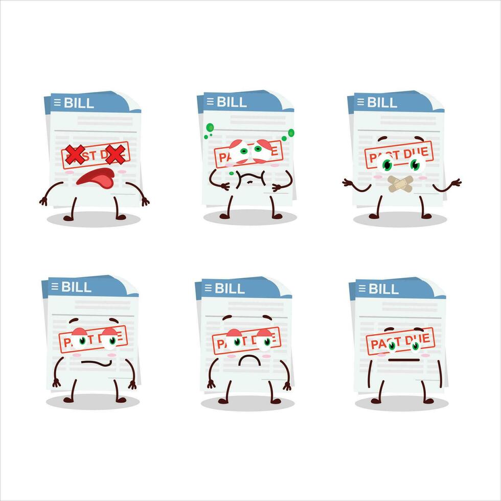 Bill paper cartoon character with nope expression vector