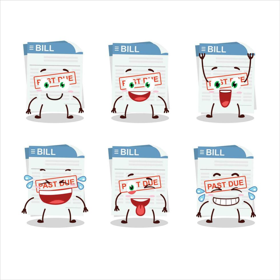 Cartoon character of bill paper with smile expression vector