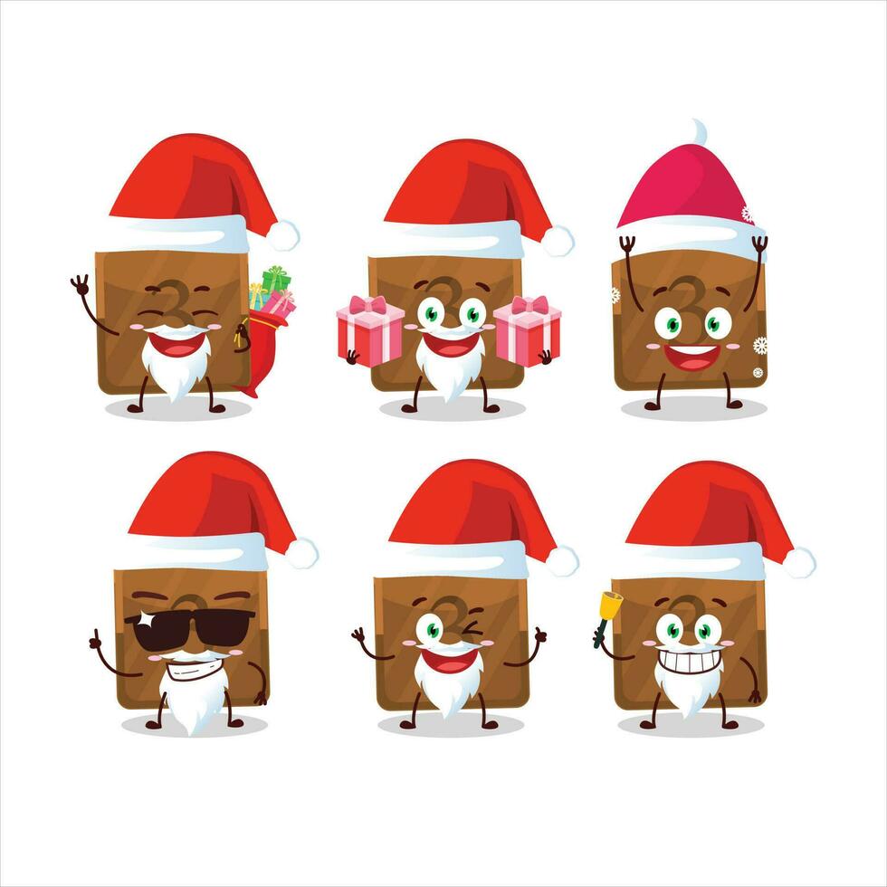 Santa Claus emoticons with third first button cartoon character vector