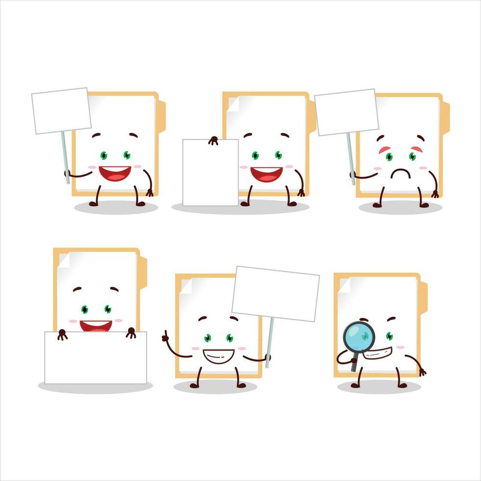 Brown manila folder cartoon character bring information board vector