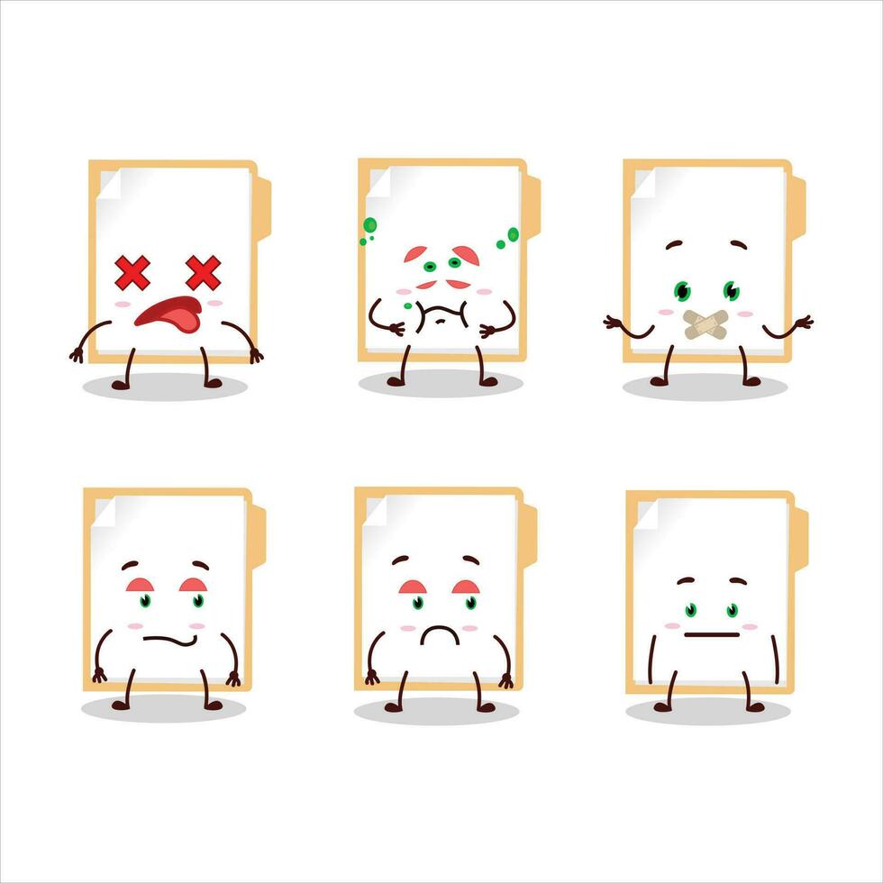 Brown manila folder cartoon character with nope expression vector