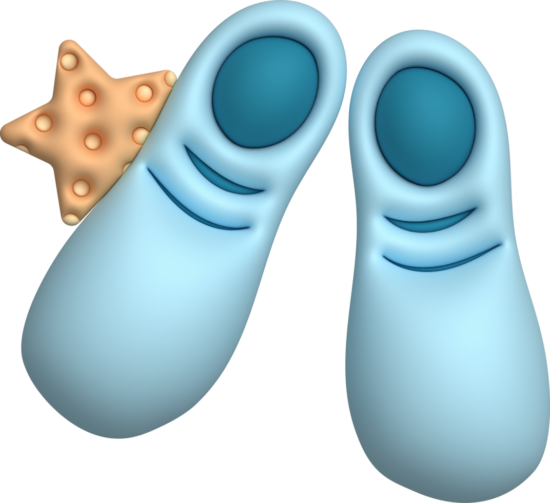 illustration 3d. Summer sea shoes icon. For design. png