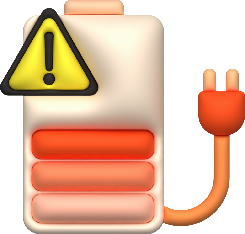 illustration 3D. Battery power with charge level indicator. electrical energy accumulator minimalist cartoon style png