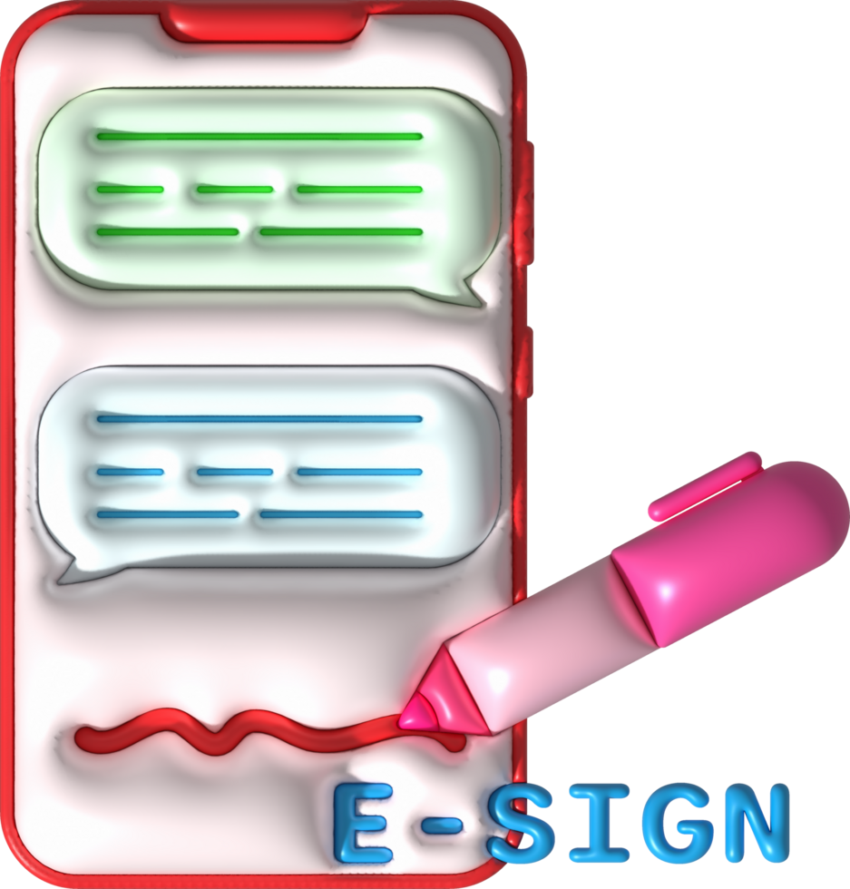 Illustration 3d. reden Text Schreiben Stift Symbol auf Smartphone. Text Nachrichtenübermittlung Konzept png