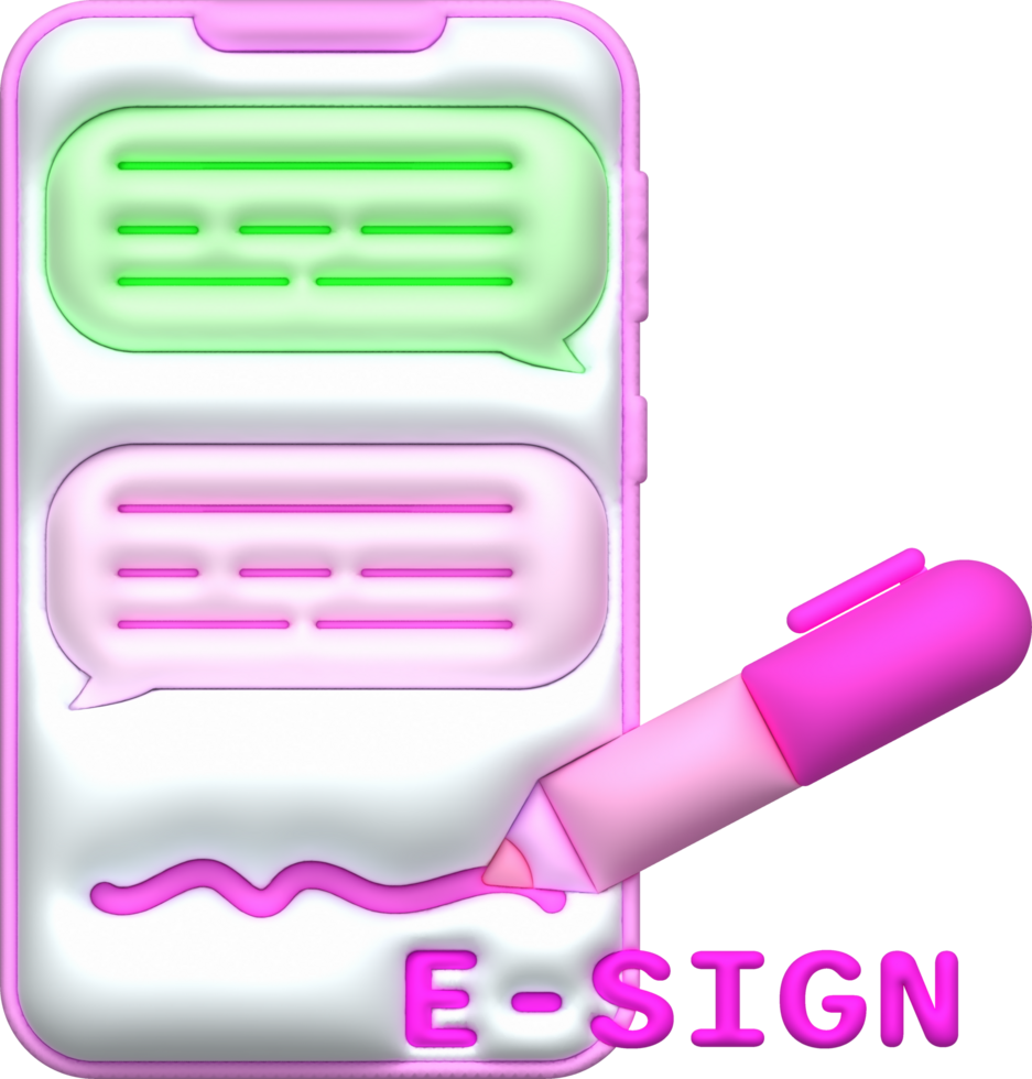 illustratie 3d. pratend tekst schrijven pen icoon Aan smartphone. tekst berichten concept png