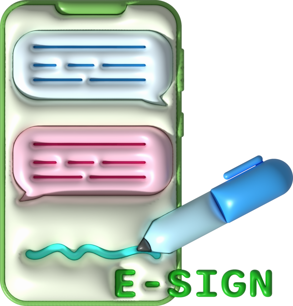 illustration 3D. Talking text writing pen icon on smartphone. text messaging concept png