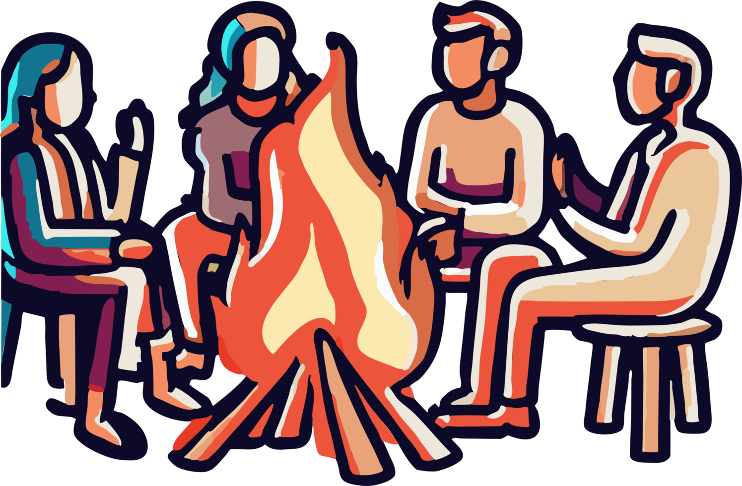 bonfire camping png graphic clipart design