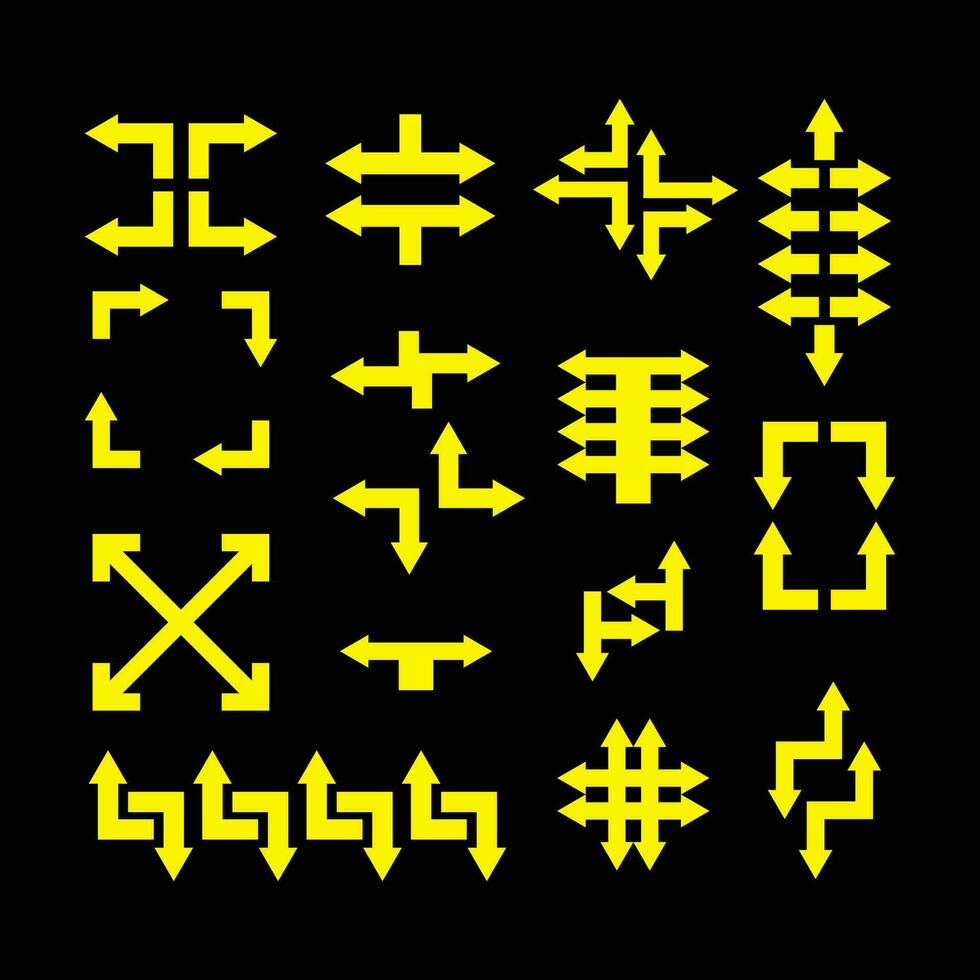 amarillo flecha elemento colección calle firmar Grom futurista interfaz aislado dirección, objetivo, propósito icono editable vector