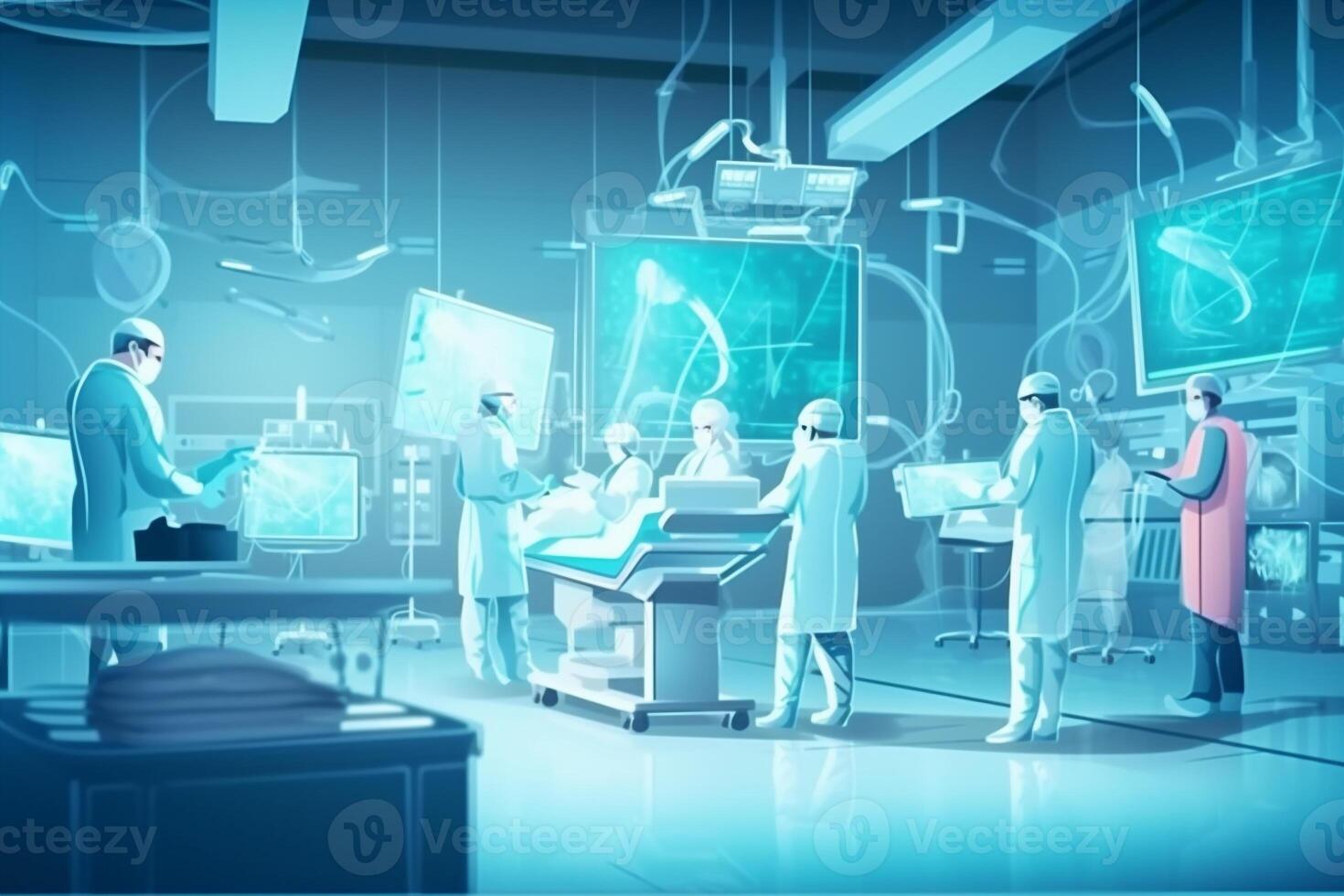 Futuristic hospital or laboratory. . photo
