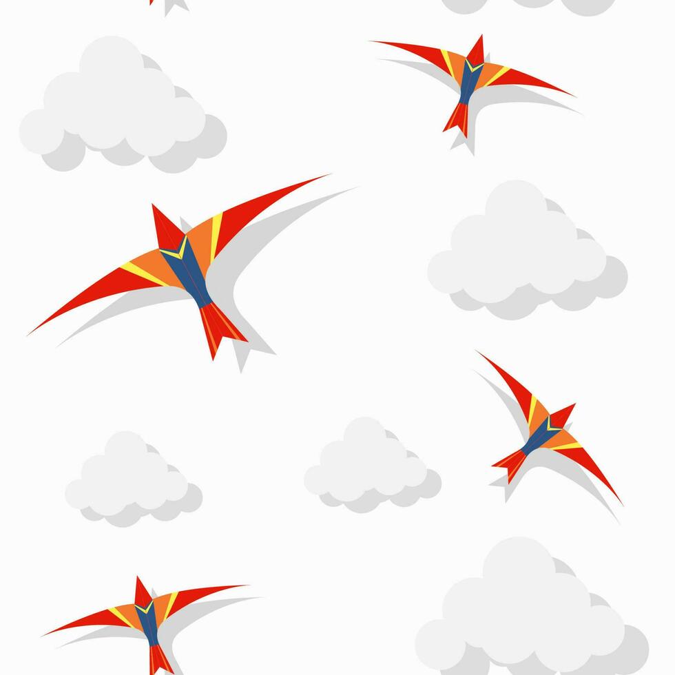 Bird swallow shape wind kite isolated on white background vector
