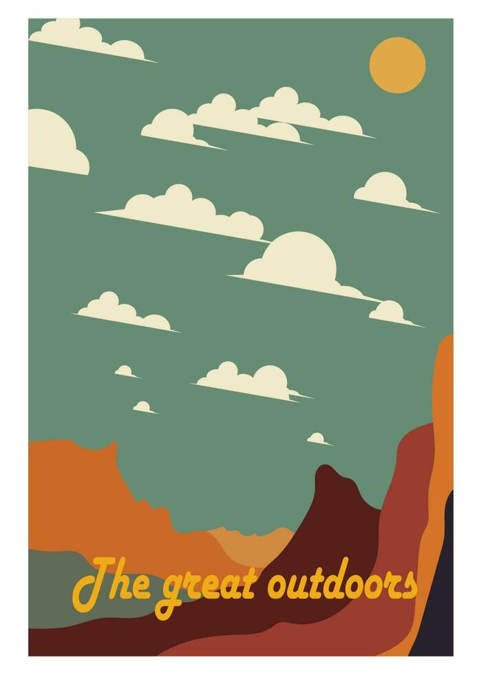 antecedentes para el cubrir de revistas, carteles, carteles en el tema de el salvaje Oeste, paisaje de el tierras altas, abstracción, el genial al aire libre vector