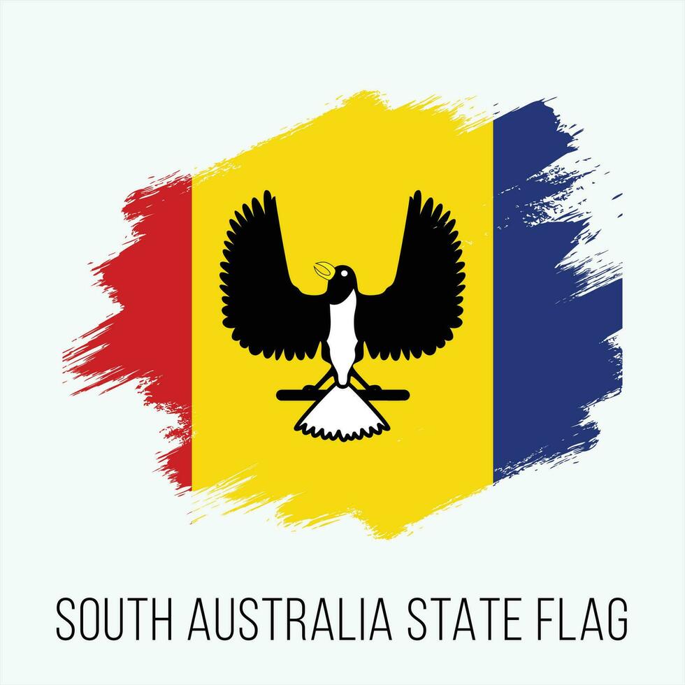 Grunge South Australia Vector Flag Design Template
