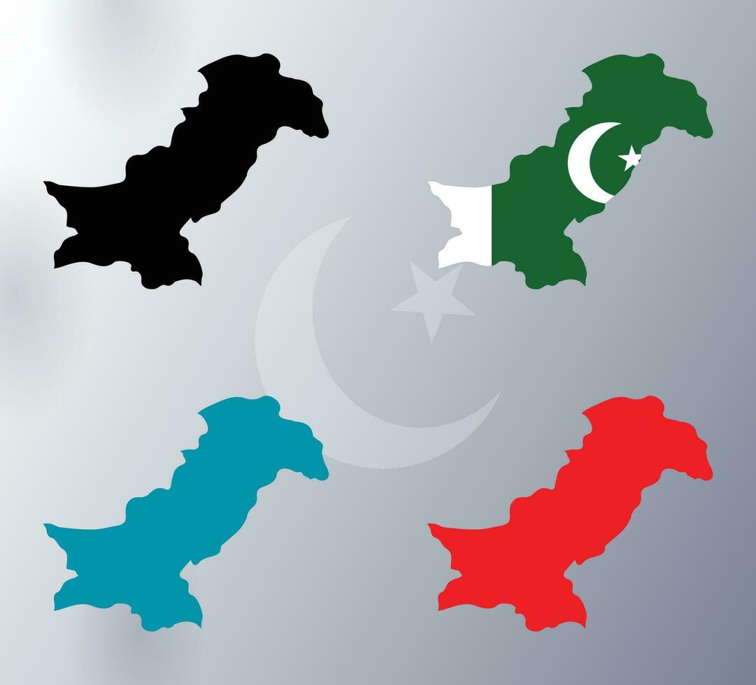 vector ilustración de Pakistán mapa en un blanco degradado antecedentes