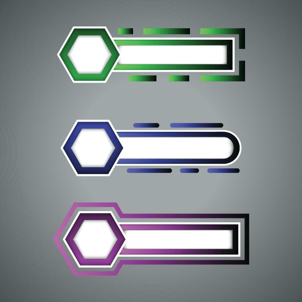 Vector illustration of text box frame set Isolated on a gradient background