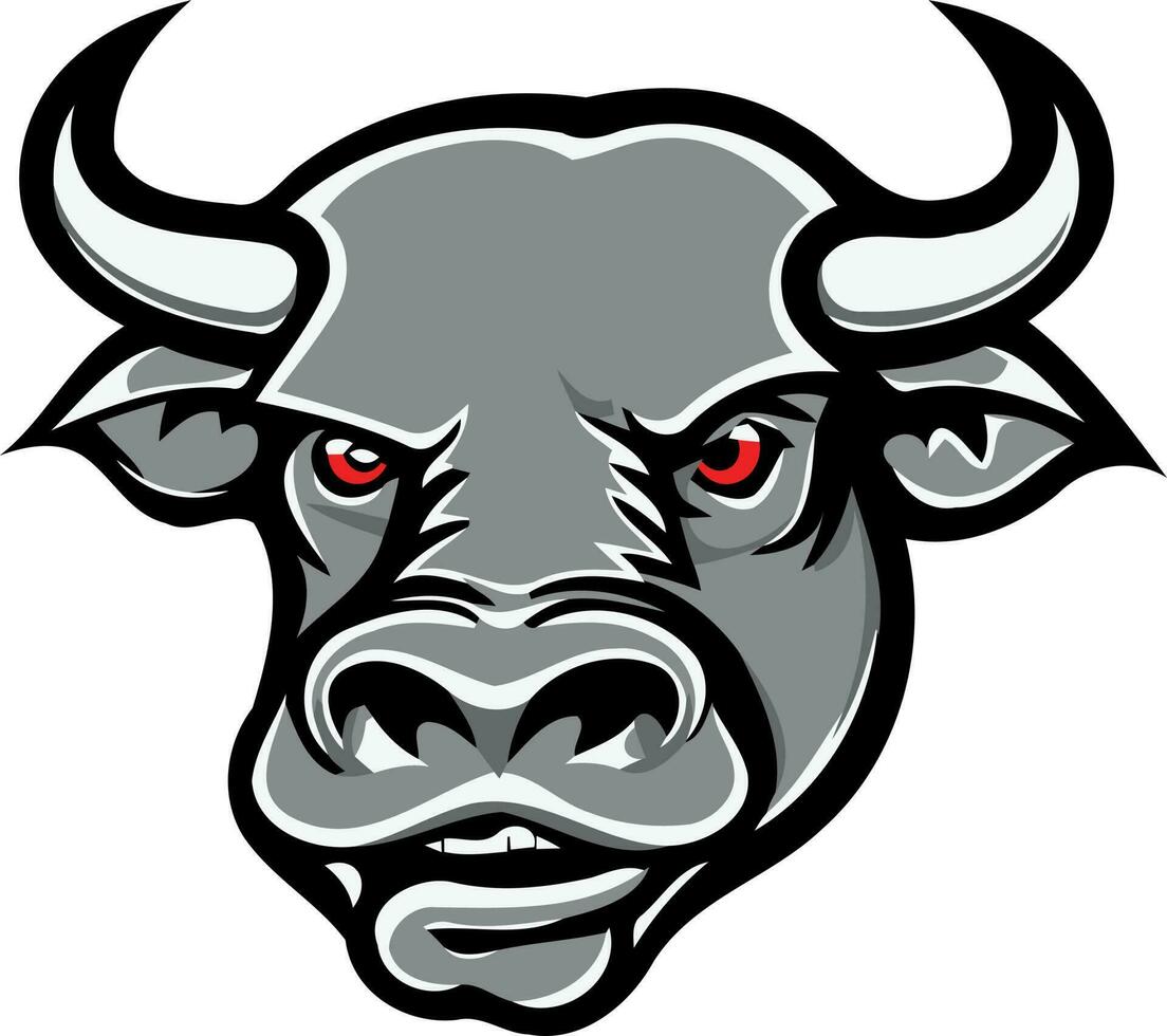 black and white cow head logo vector