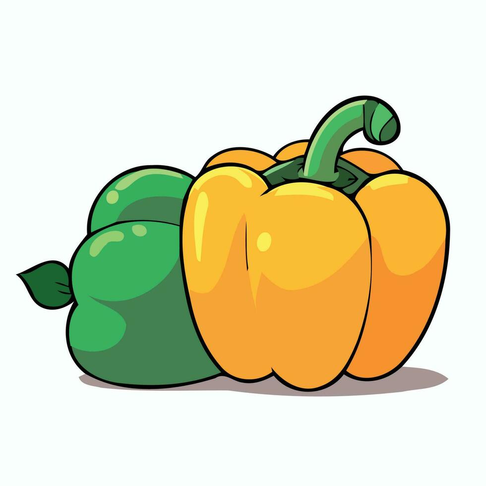 bell pepper food fruit isolated vector