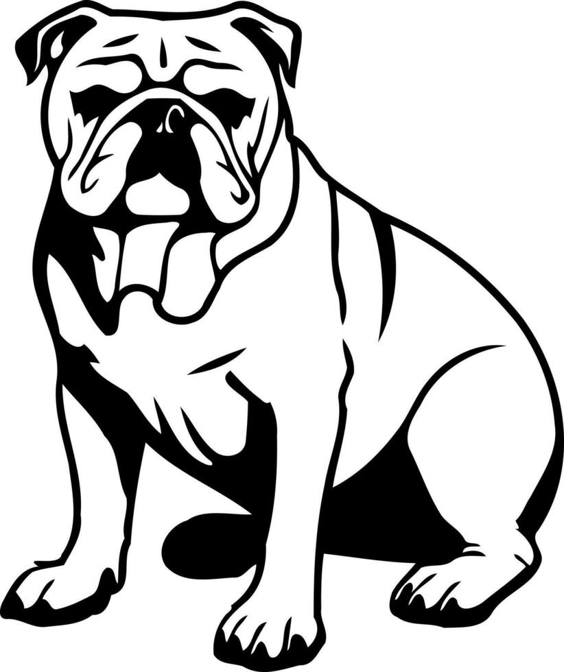 dog bulldog animal in black and white vector