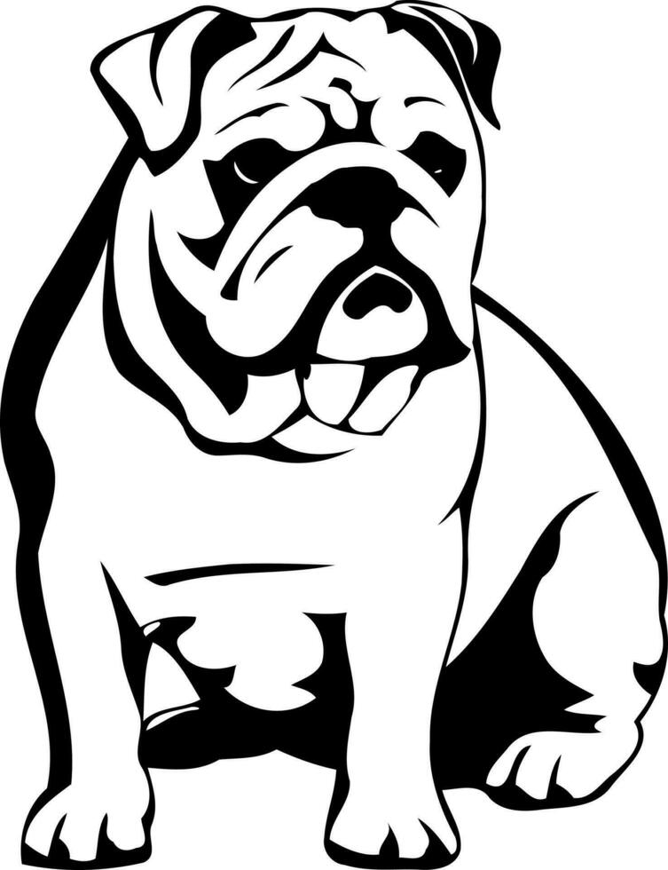 perro buldog animal en negro y blanco vector