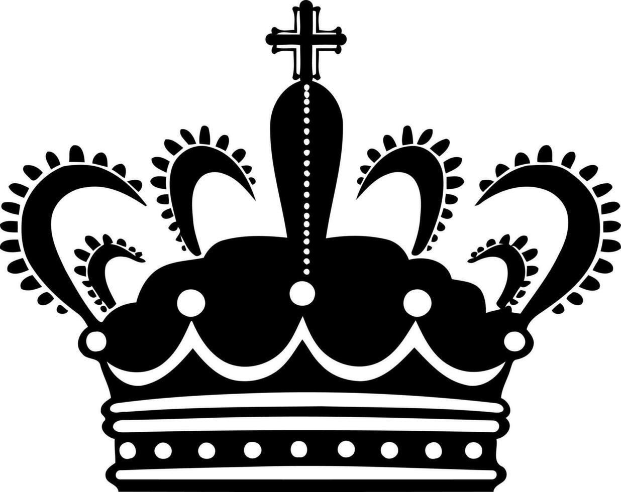 black and white silhouette crown object vector