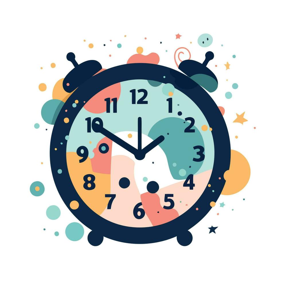 creative colorful clock with white background vector