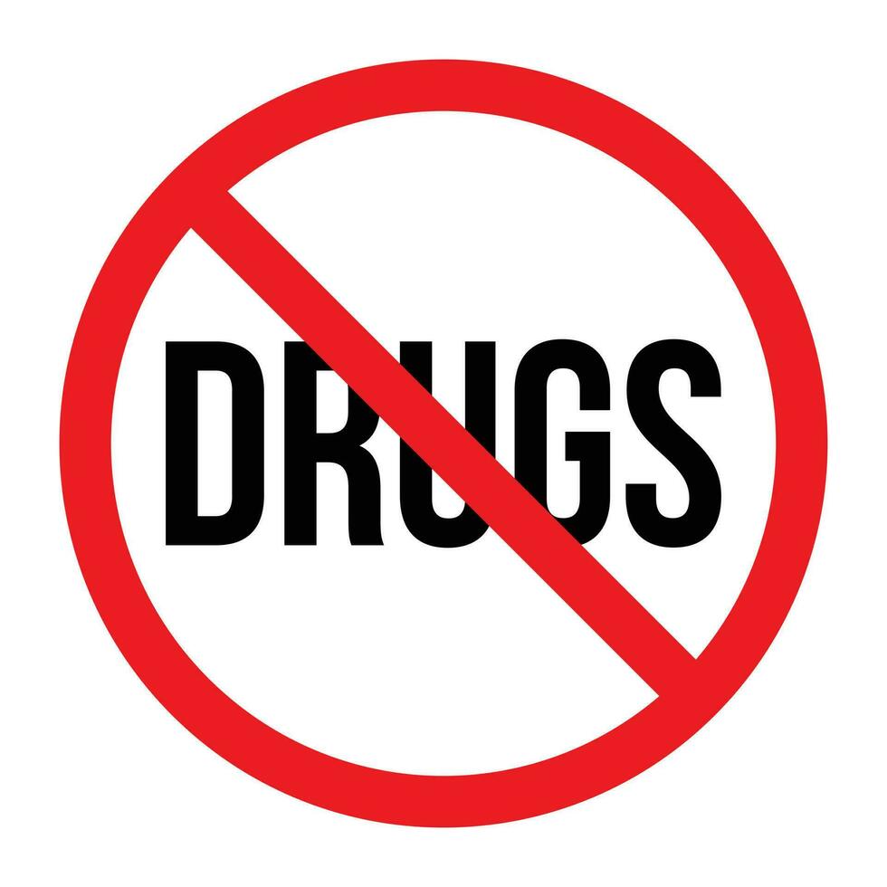 no drugs prohibition symbol vector