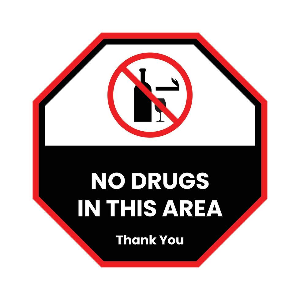 No drogas prohibición símbolo vector