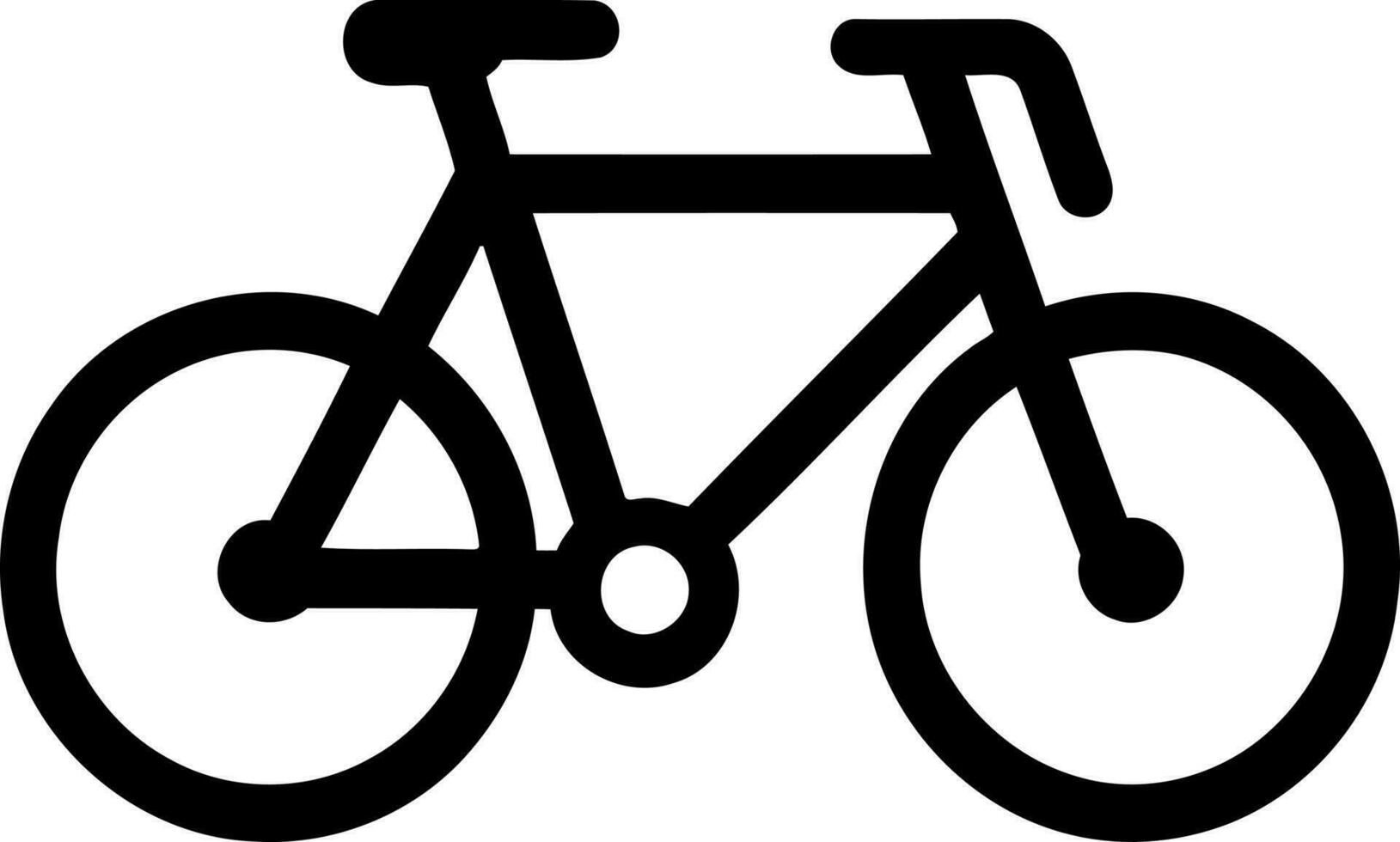 black silhouette of common bicycle vector