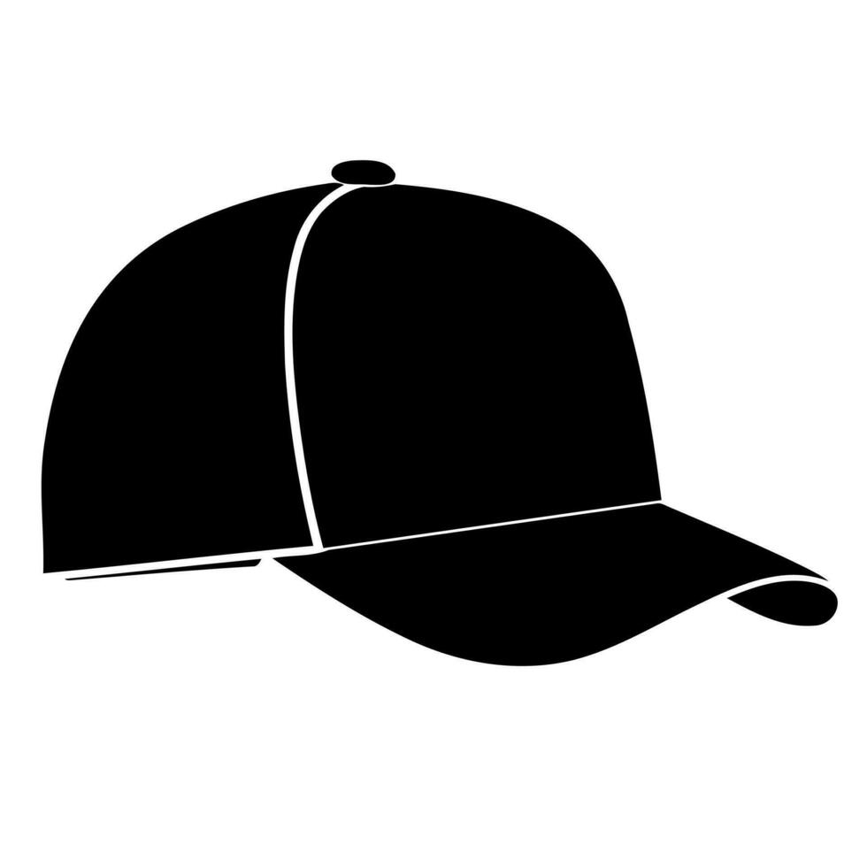 baseball sports cap in black and white vector