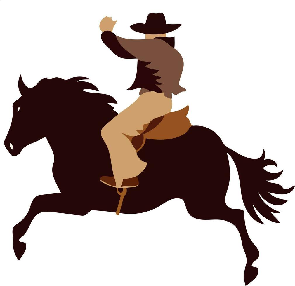 cowboy man riding a horse at a rodeo horse riding vector