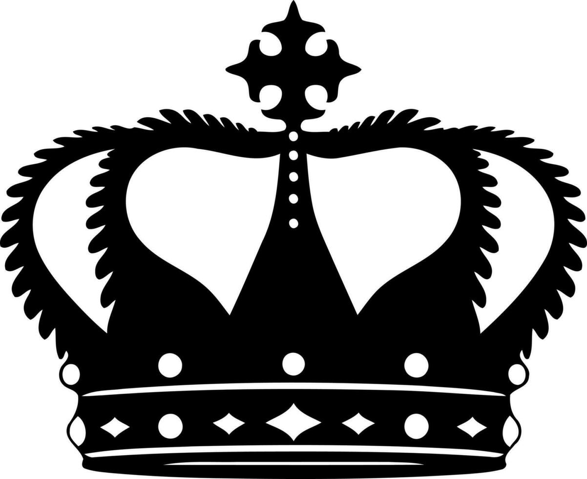 black and white silhouette crown object vector