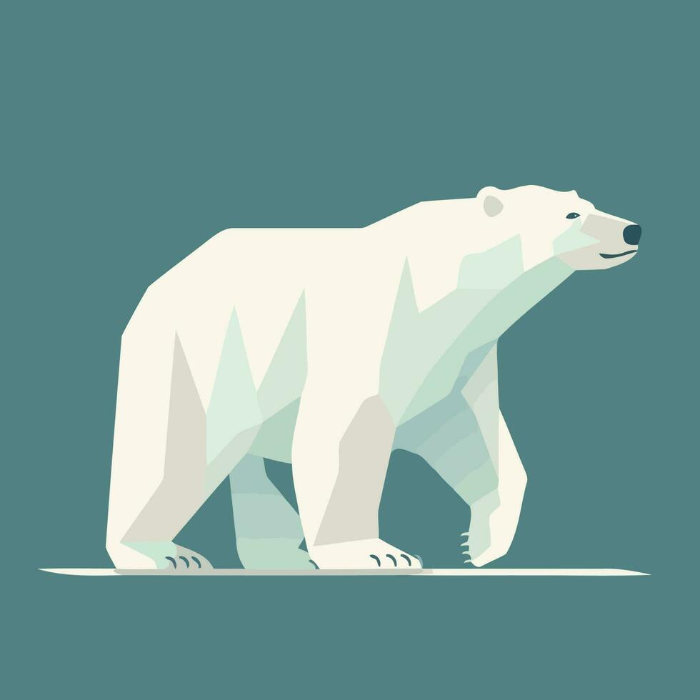 white polar bear isolated on blue background vector