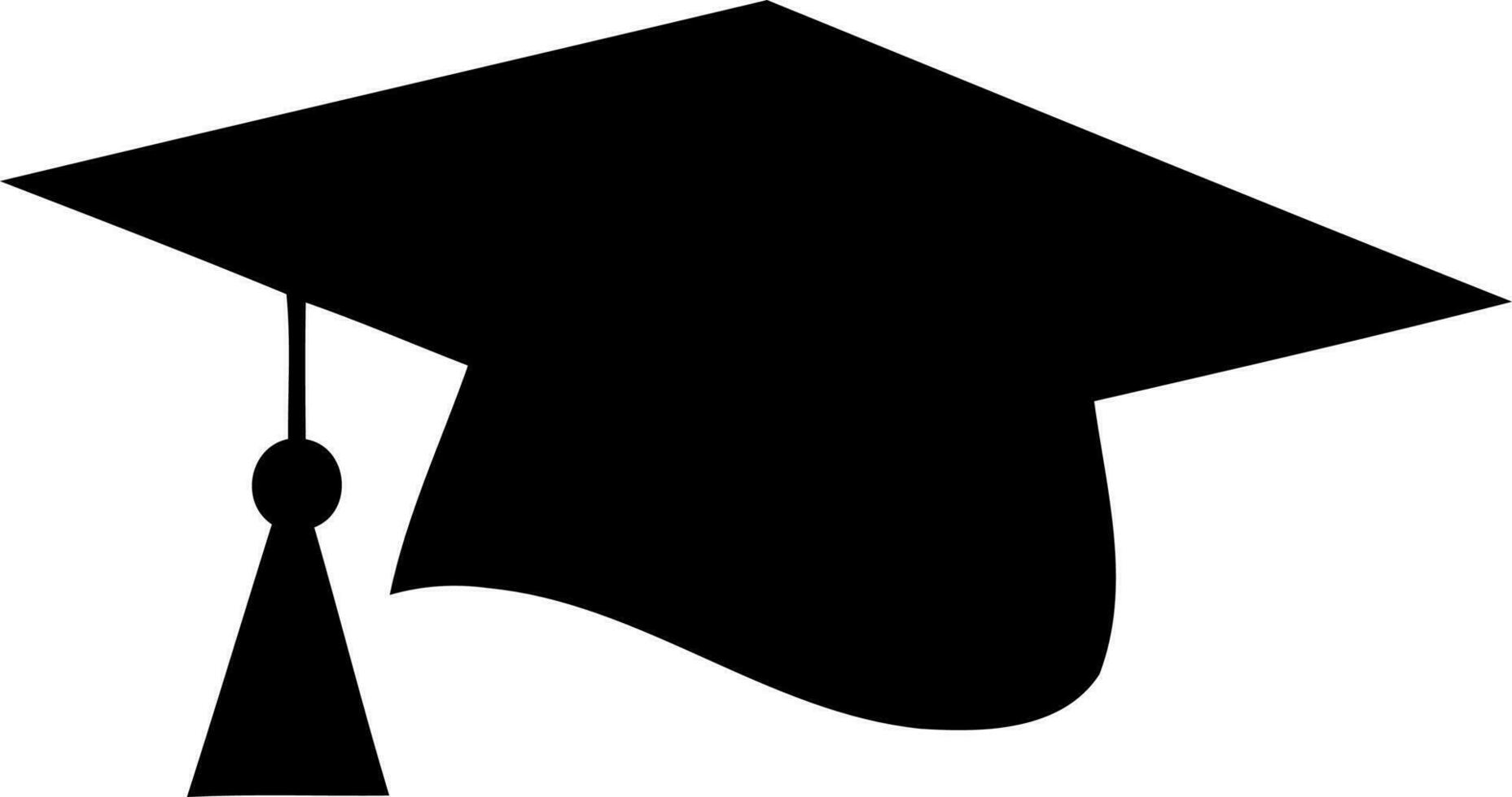 graduación sombrero vestido negro y blanco silueta vector