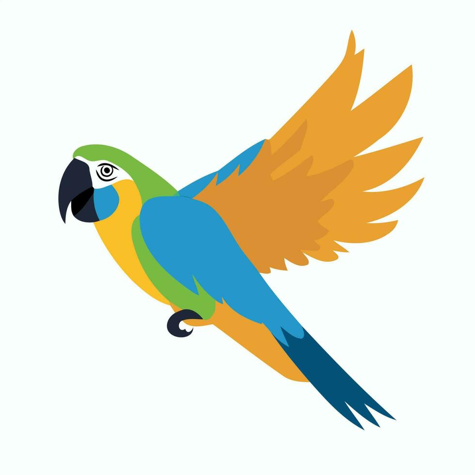 animal loro guacamayo volador vector