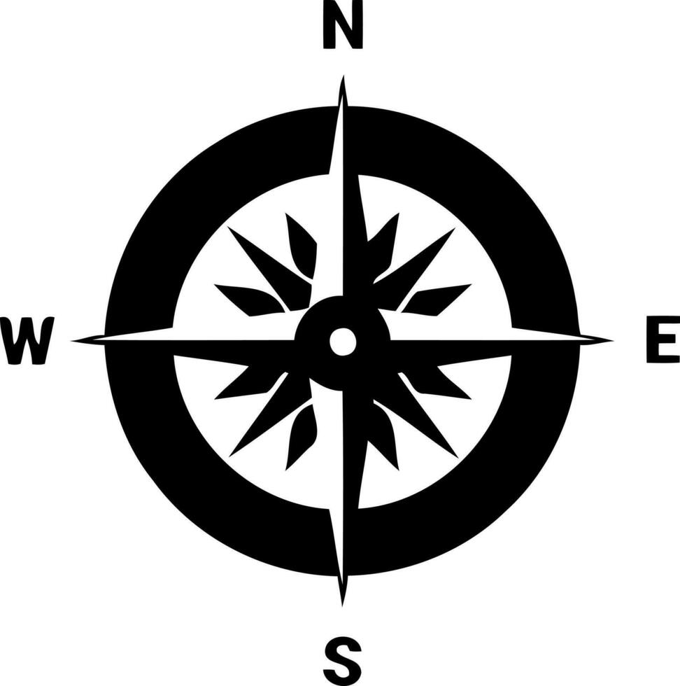 compass wind rose north south east west vector
