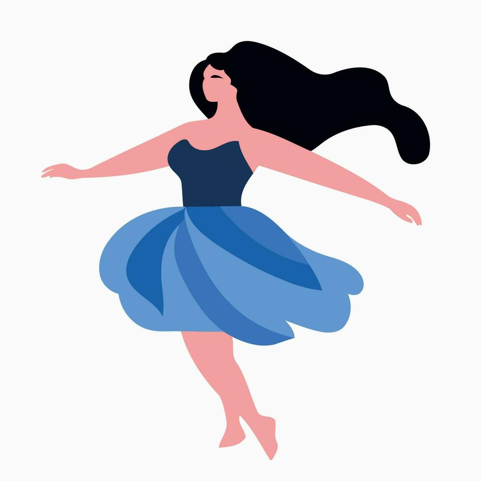 white dancer with blue outfit vector