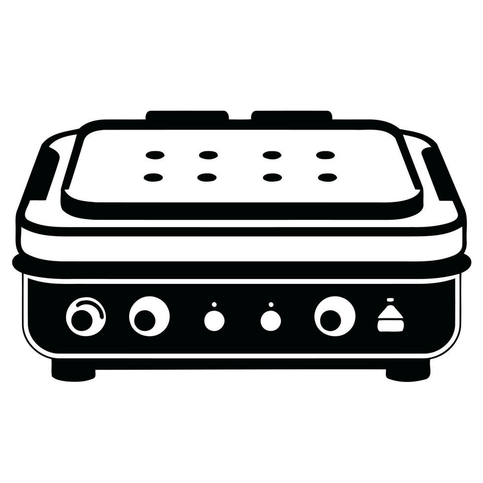 black and white sheet metal griddle vector