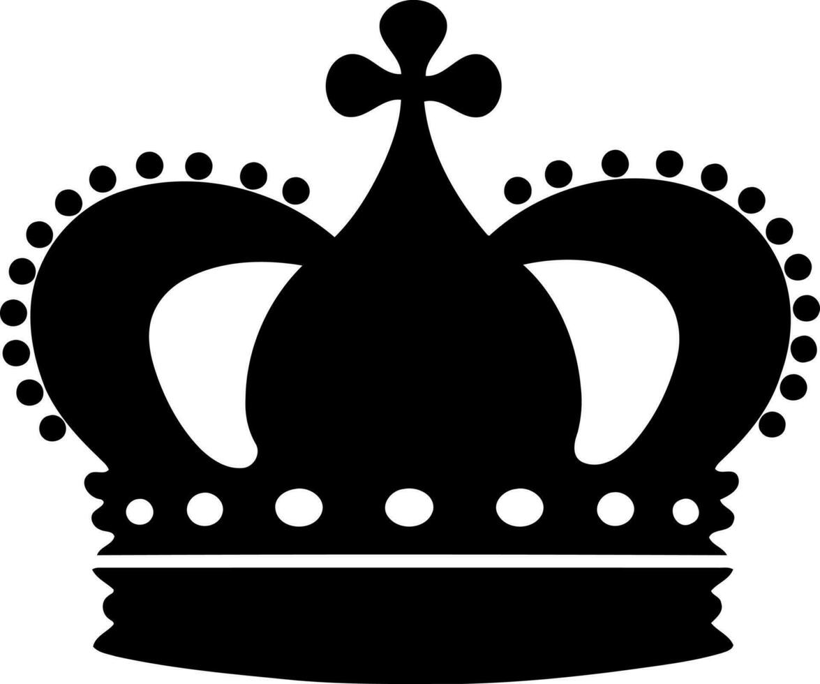 black and white silhouette crown object vector